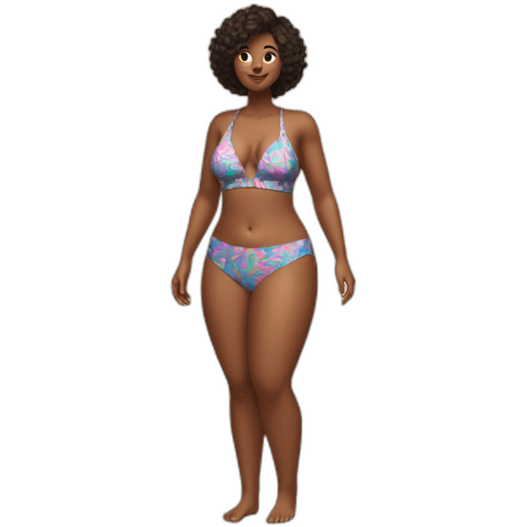 Slim-Thicc woman swimsuit posing full body (curvy slim body type, perfect body, hourglass figure) emoji