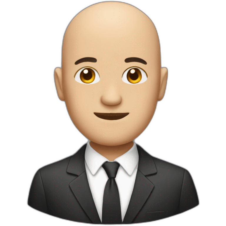 Bald head with suit emoji