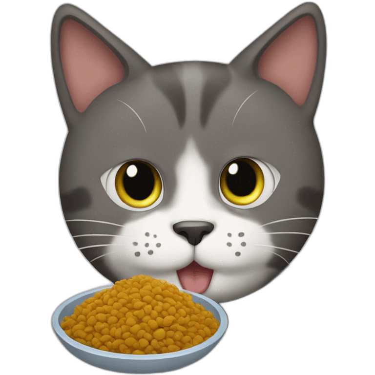 cat eating kibble emoji