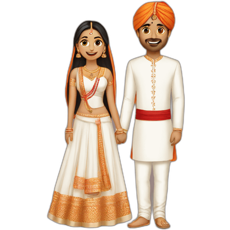 White couple Indian wedding  emoji