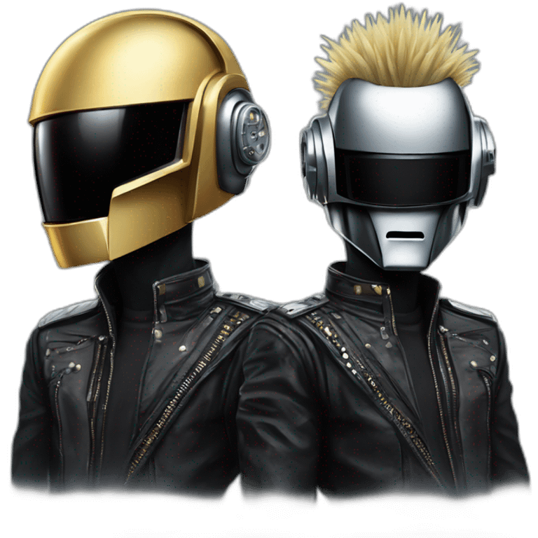 Daft punk robots as punks with mohawks emoji