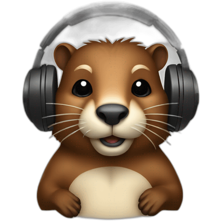 beaver with headphones emoji