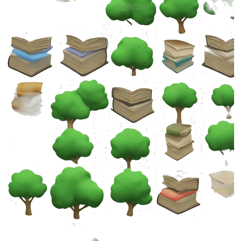 Books and trees emoji