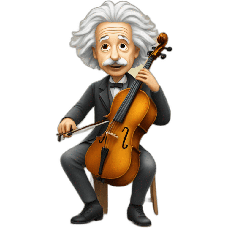 albert einstein palying cello emoji