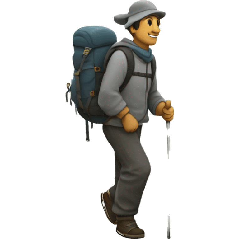 Peregrino con mochila camino de Santiago emoji