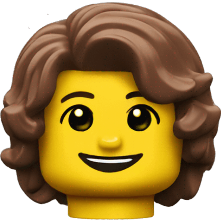 Lego minifig smile brown Bob hair  emoji