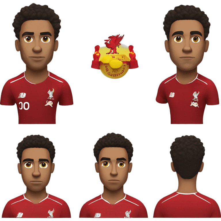 trent alexander arnold full body in a liverpool kit with dread hair emoji