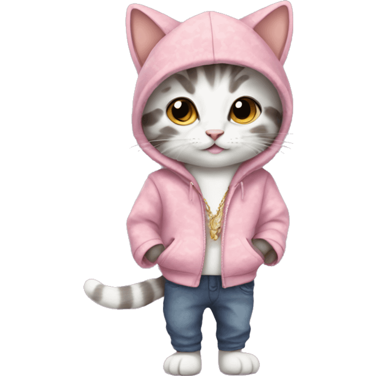 kitten in cute clothes emoji