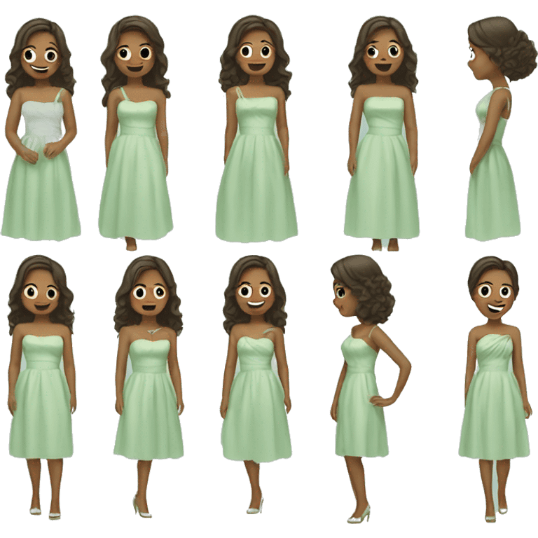 Bridesmaid wearing light green dress emoji