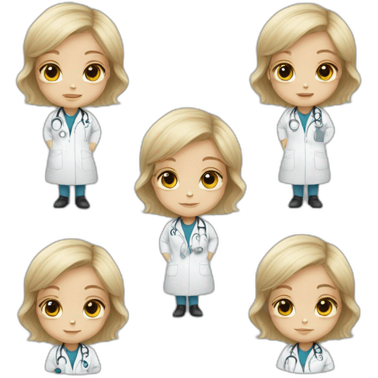 White Baby girl doctor emoji