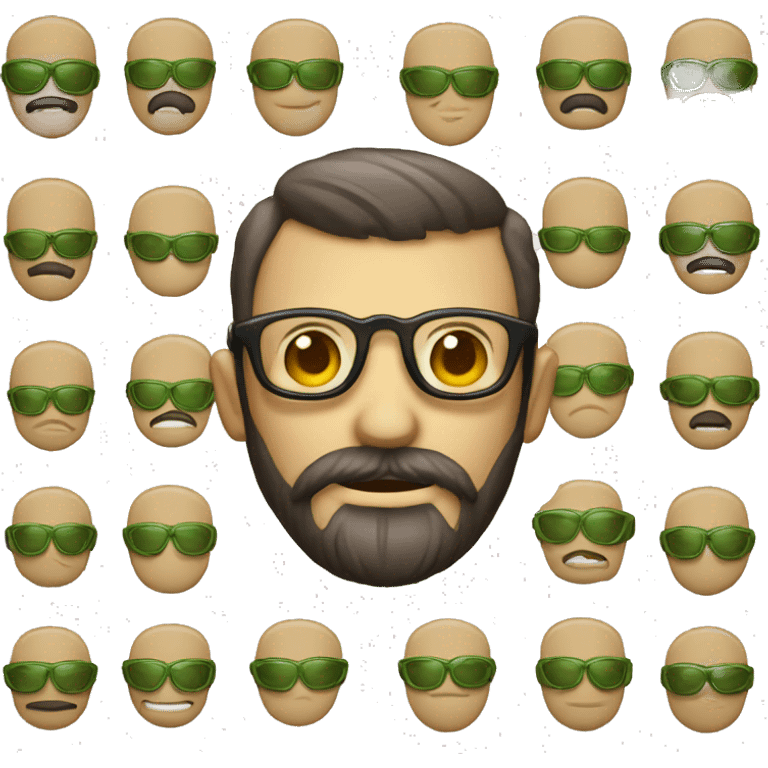 Alienígena con barba y gafas emoji