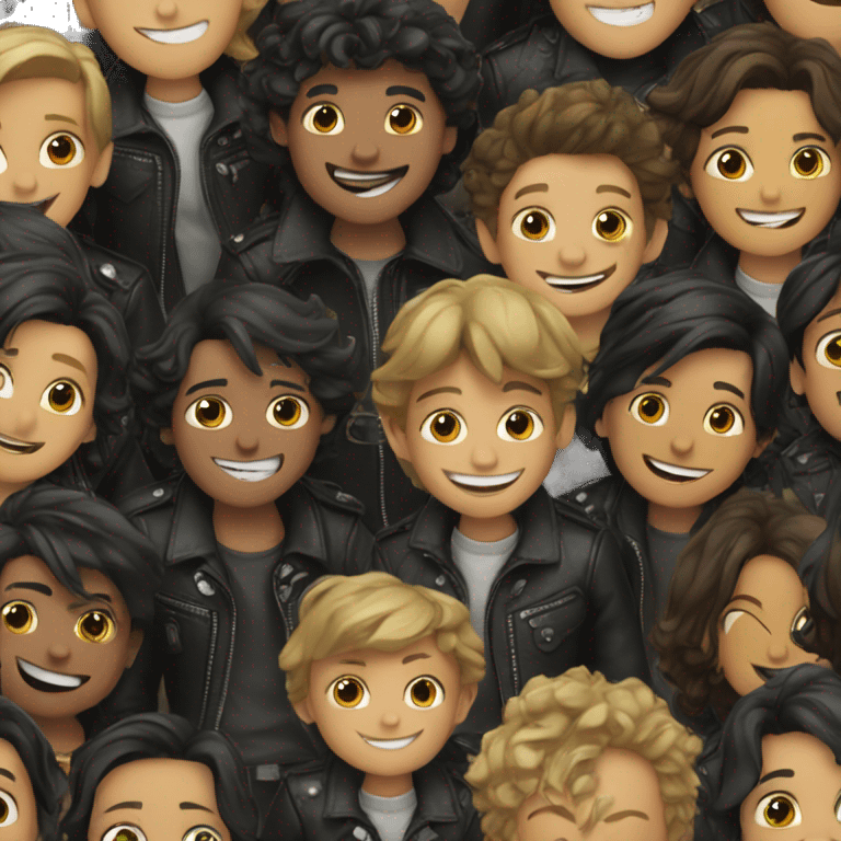 smiling boys in leather jackets emoji