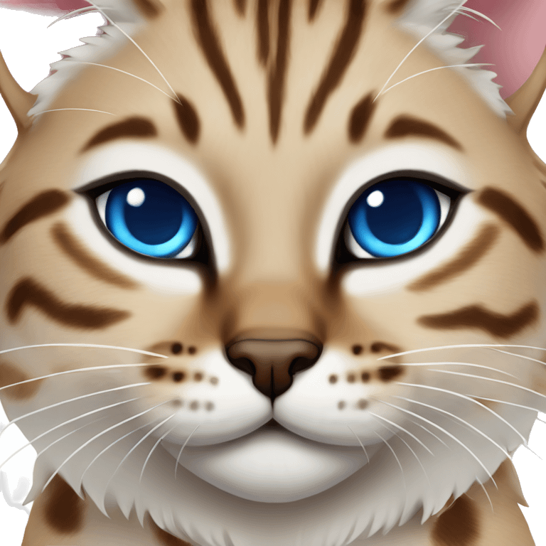 Lynx Bengal cat with Blue eyes sitting emoji