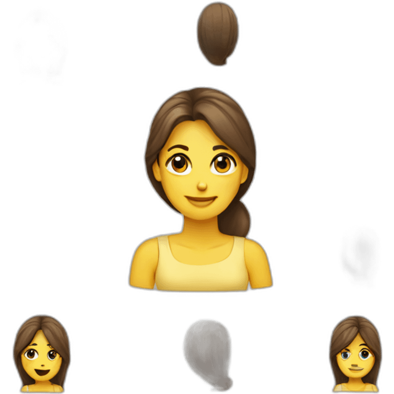 mujer pinta mueble emoji