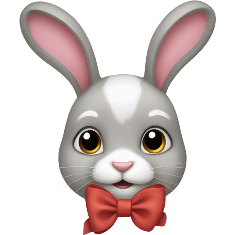 rabbit with bow emoji