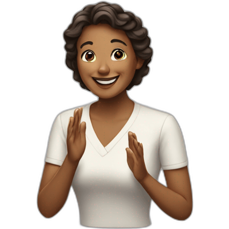 Woman happy and clapping emoji