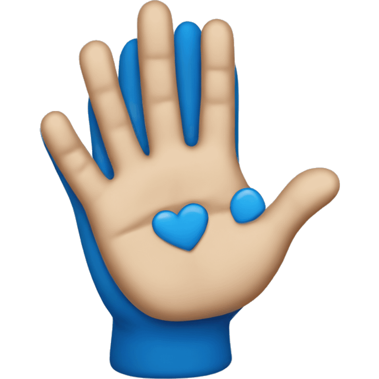 blue hand heart emoji