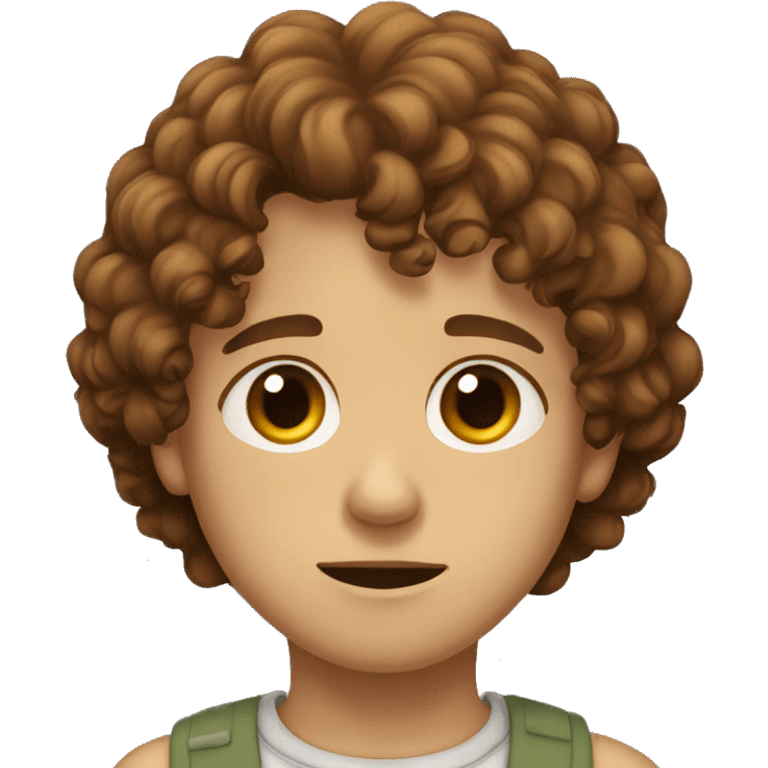 boy with glass,brown eyes, brown and curly hairs with crying  emoji