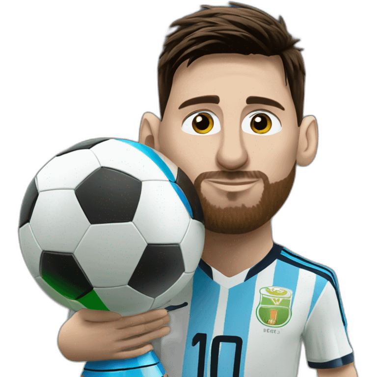 Lionel Messi Kissing the world cup emoji