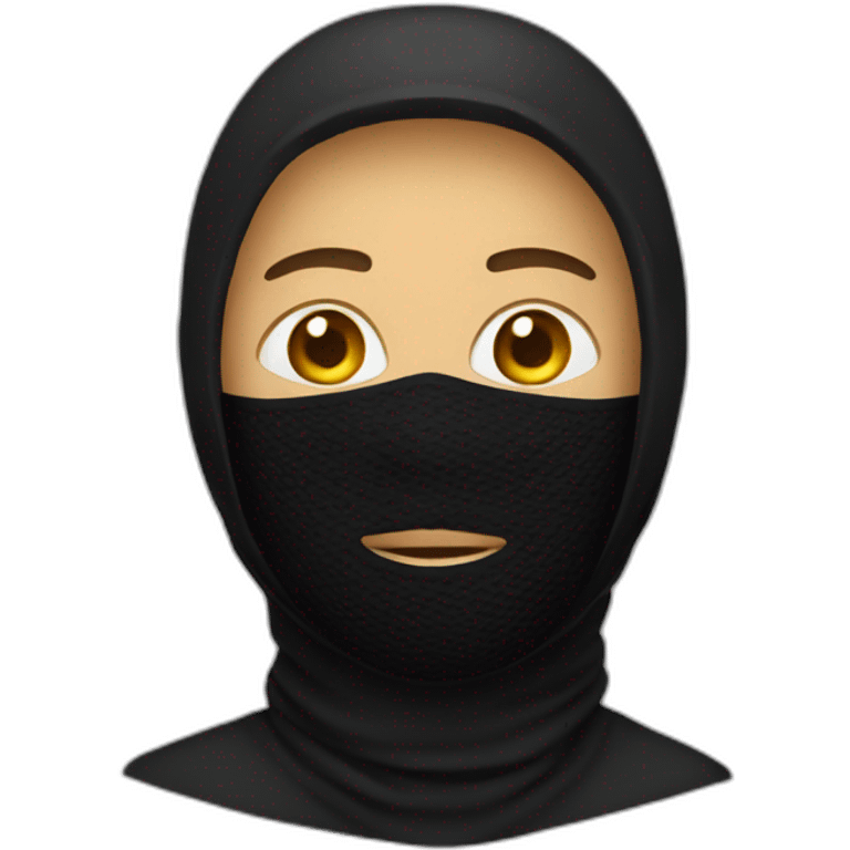 person with balaclava dark skinned emoji