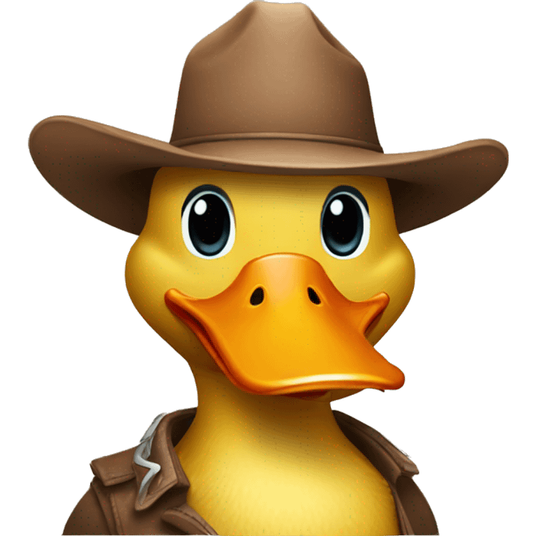 duck wearing cowboy hat emoji