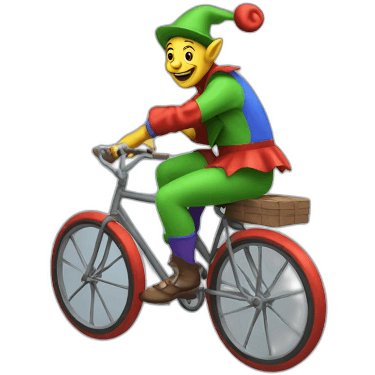 jester riding bicycle emoji