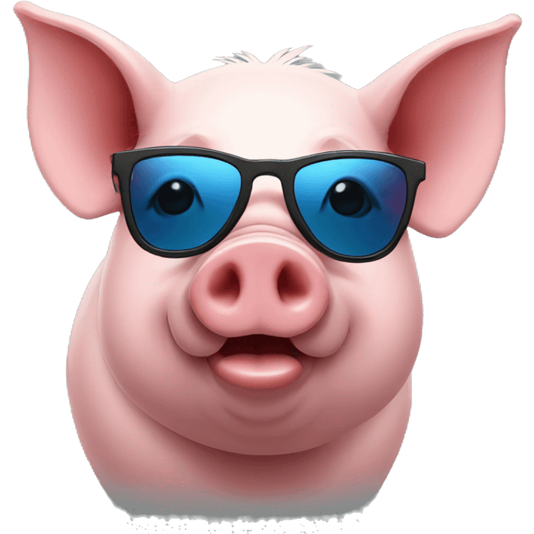 Pig with sunglasses  emoji