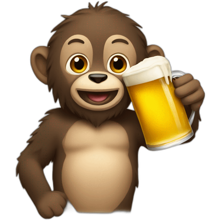 Singe avec une bière emoji