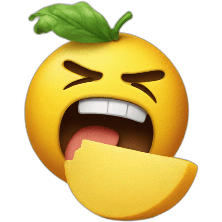 angry emoji with food emoji