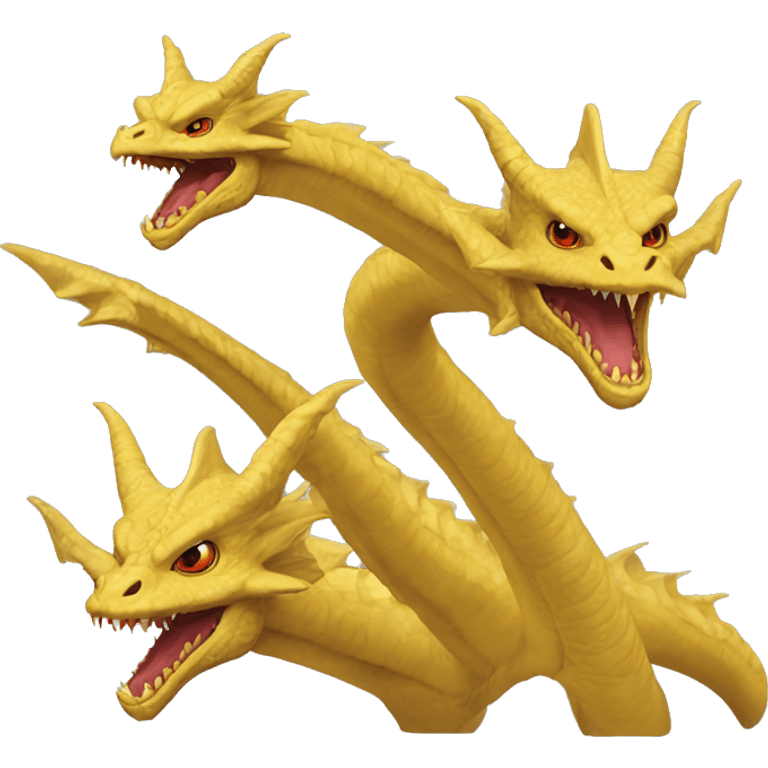 Ghidorah, 3 heads, one body emoji