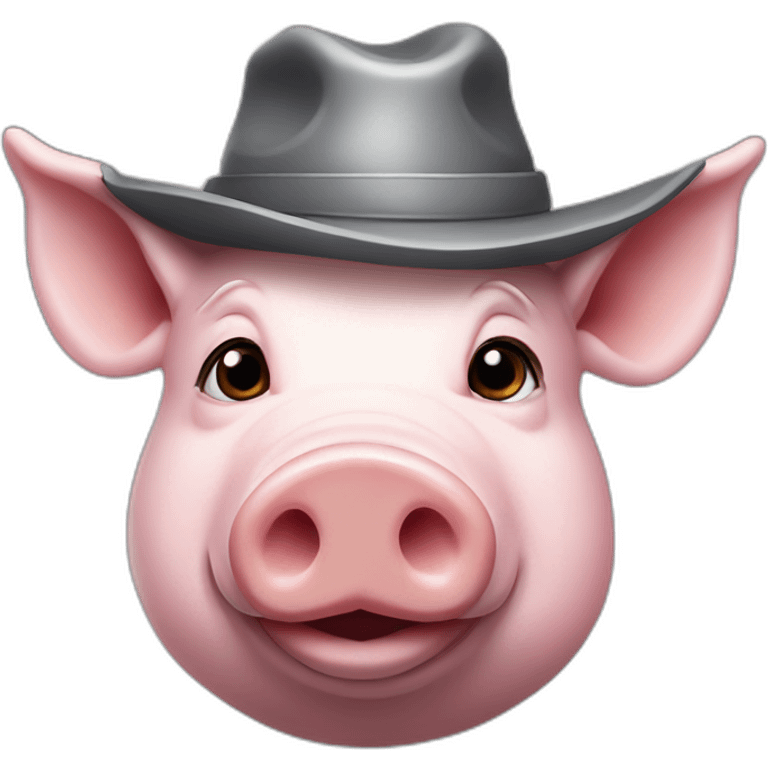 pig with a gray hat with the inscription "true legends club" emoji