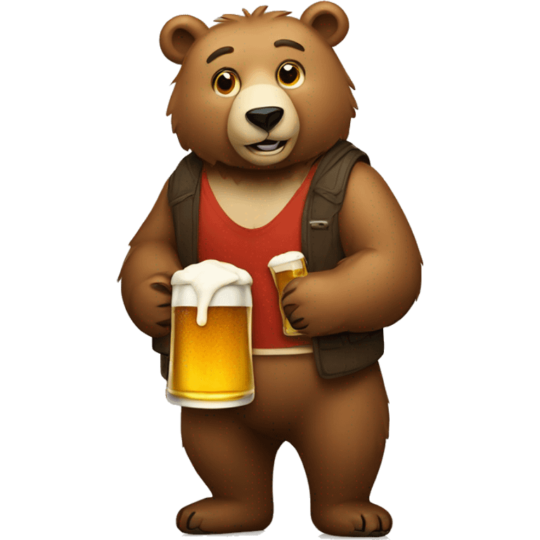 Bear with beer emoji