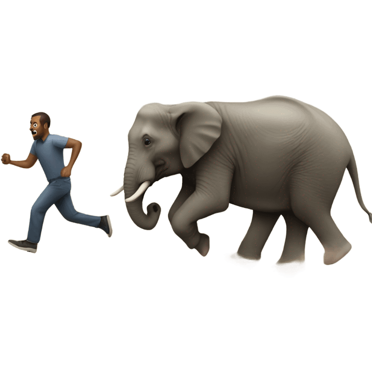 Man chasing elephant  emoji