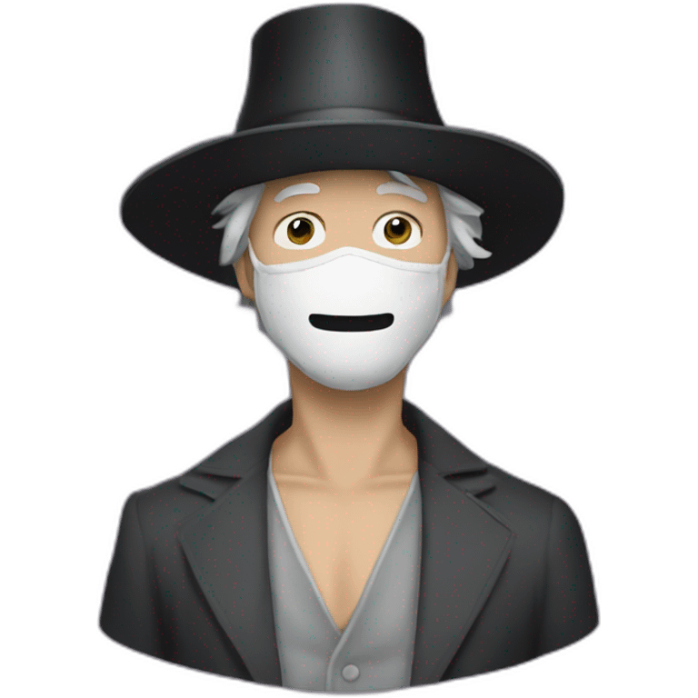 satoshi nakamoto dress like a magician with a v a for vendeta mask emoji