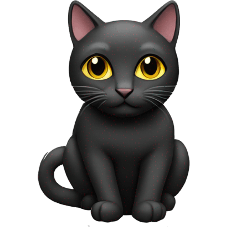 Black cat white round neck emoji