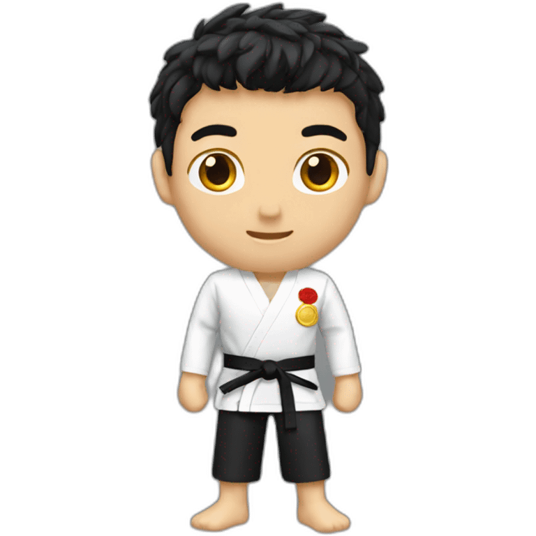 karate-winner-male-medal-gold-black-hair emoji