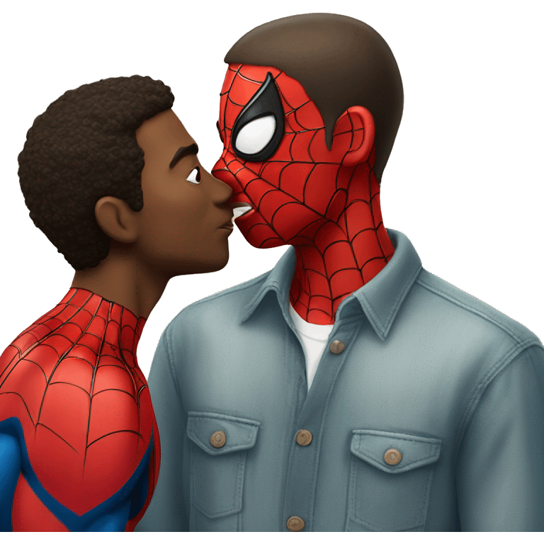 Guy kissing Spider-Man emoji