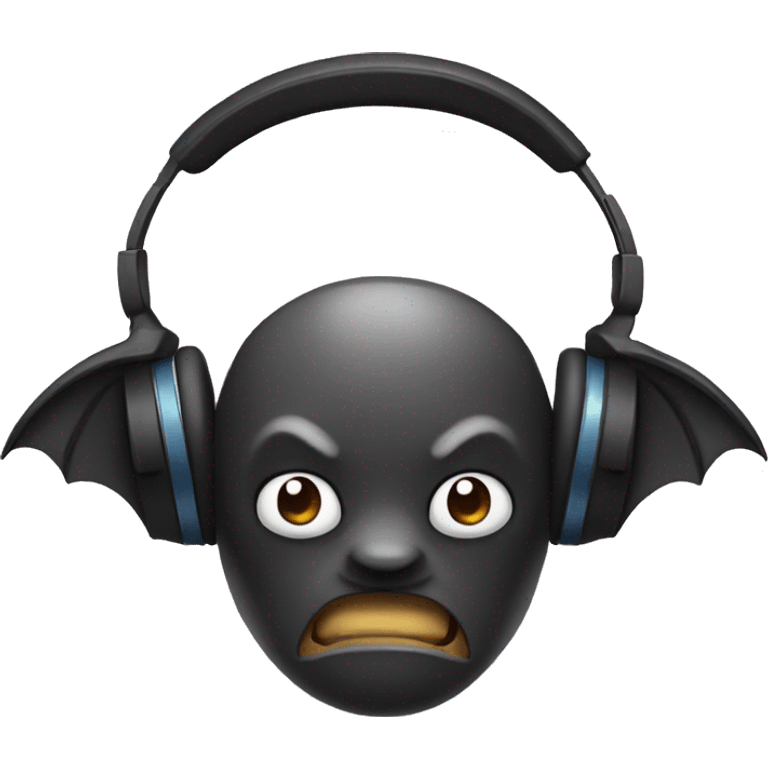 Bat wearing headphones emoji