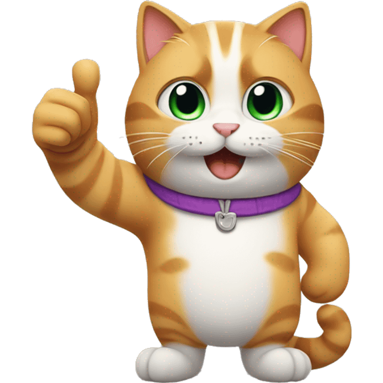 Cat doing thumbs up emoji