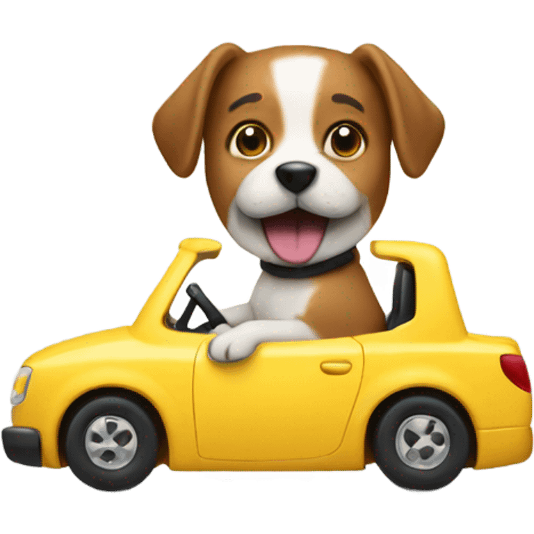 Dog driving car emoji