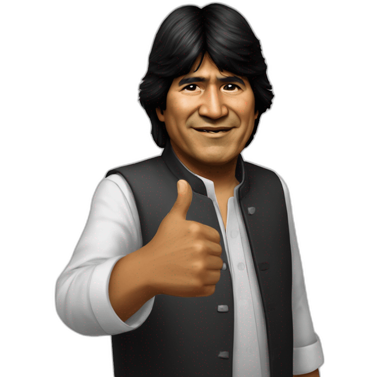 Evo Morales thump Up realistic emoji