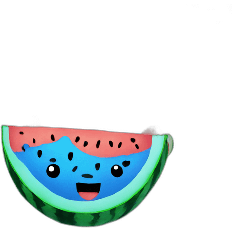 Blue watermelon emoji