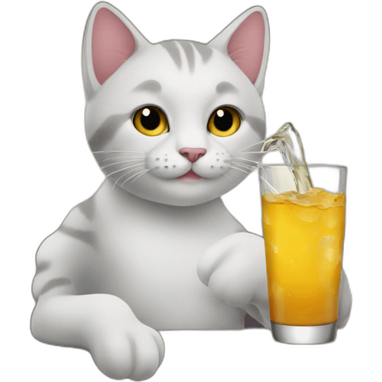 cat geting a drink emoji