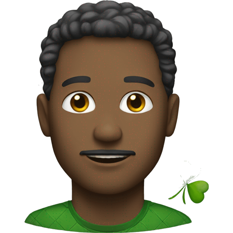 white man with clover emoji