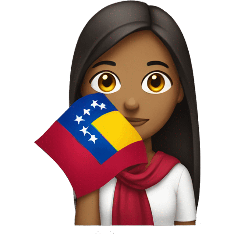 girl holding a venezuela flag  emoji