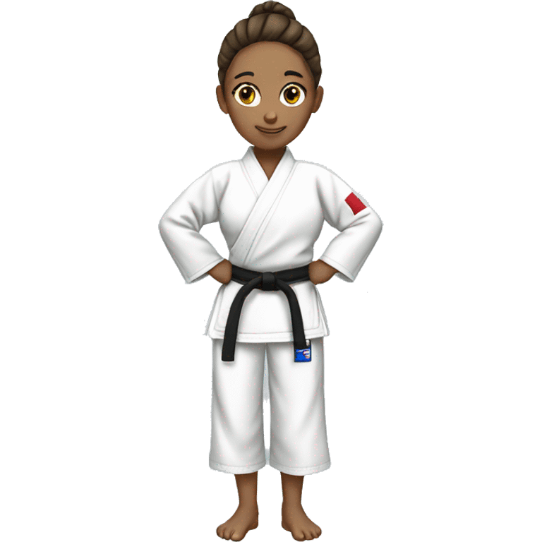 judoka girl with white judogi emoji