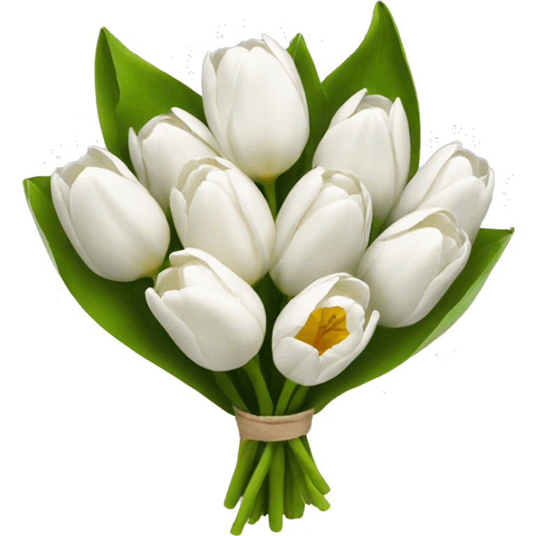 white tulip bouquet  emoji