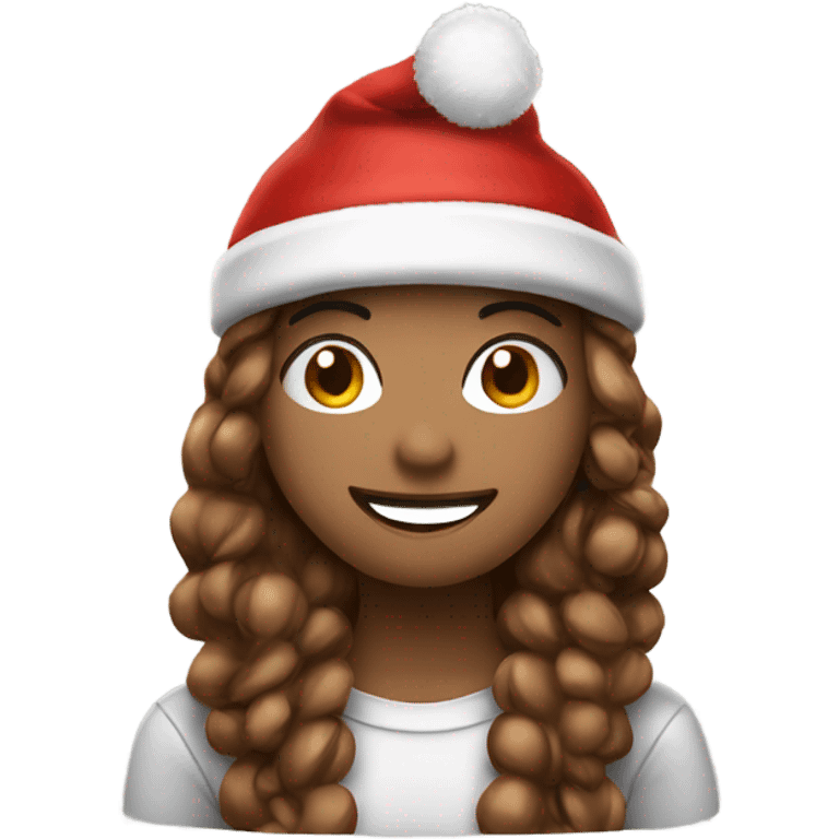 Bestie with Christmas hat emoji