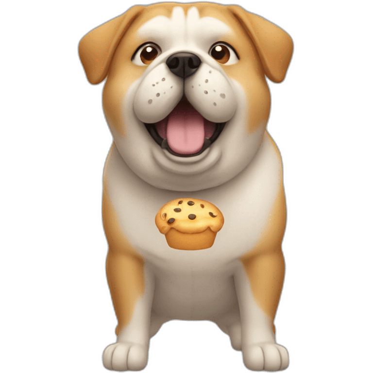 too fat dog like eating cat emoji