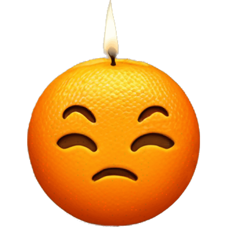 Orange with candle emoji